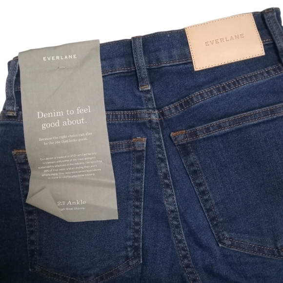 Everlane High Rise Blue Gift Able Ankle Skinny Jean Size 23 - Picture 6 of 7
